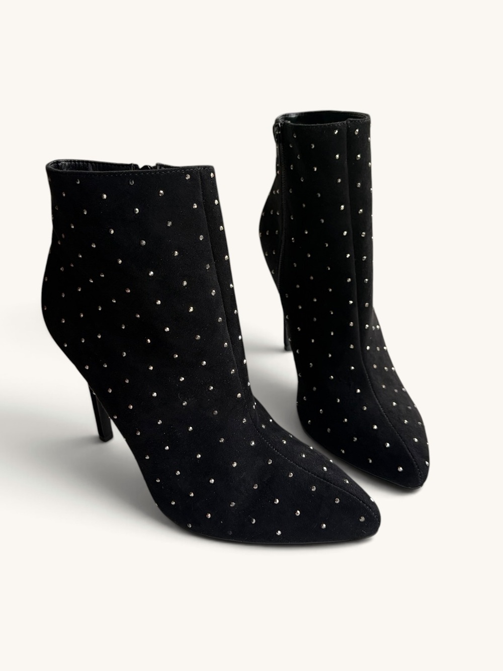 Anne Michelle Black Studded Ankle Booties